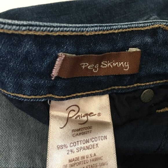 PAIGE Premium Denim Rita Wash Peg Skinny 5 Pocket Logo Hardware Jeans - Picture 3 of 12